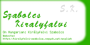 szabolcs kiralyfalvi business card