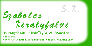 szabolcs kiralyfalvi business card